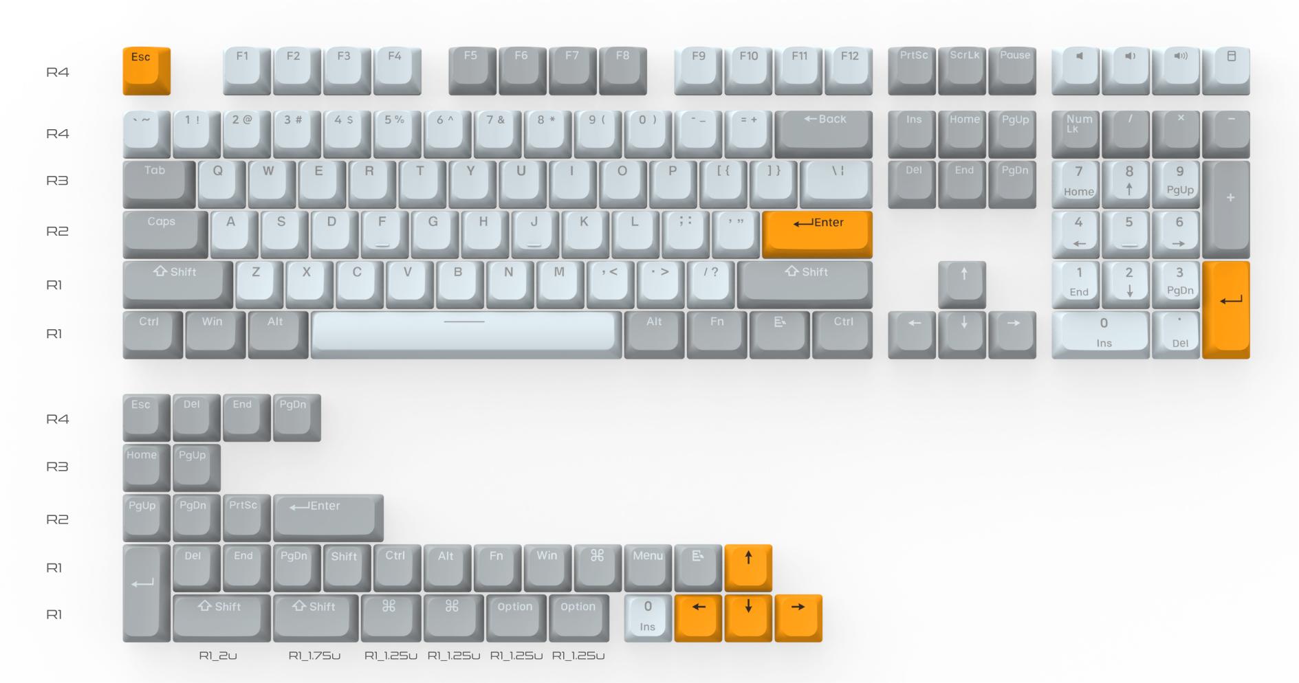 KeysMe Cherry Profile Double-Shot PBT Keycap set