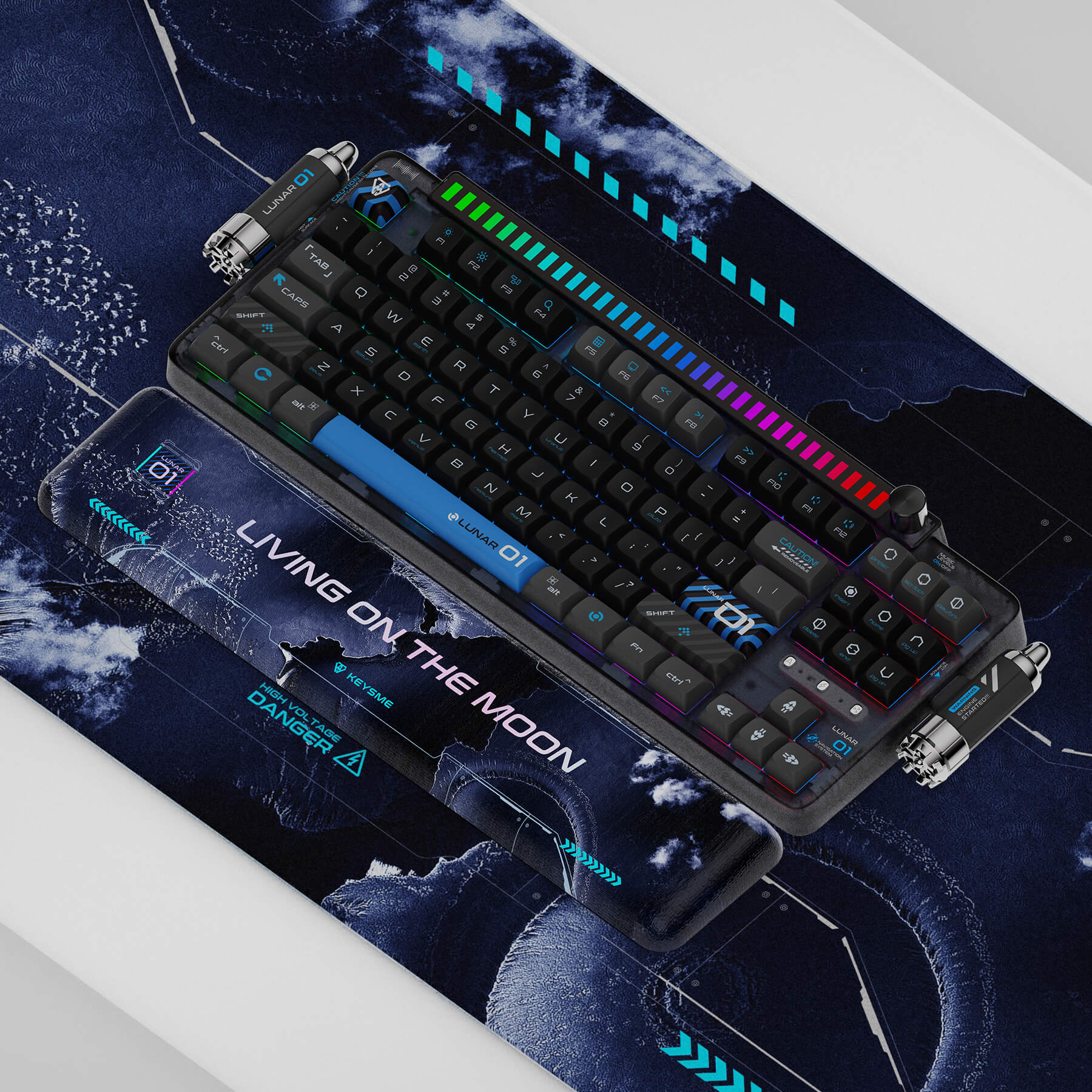 KeysMe Lunar 01 Mechanical Keyboard - Hole Black