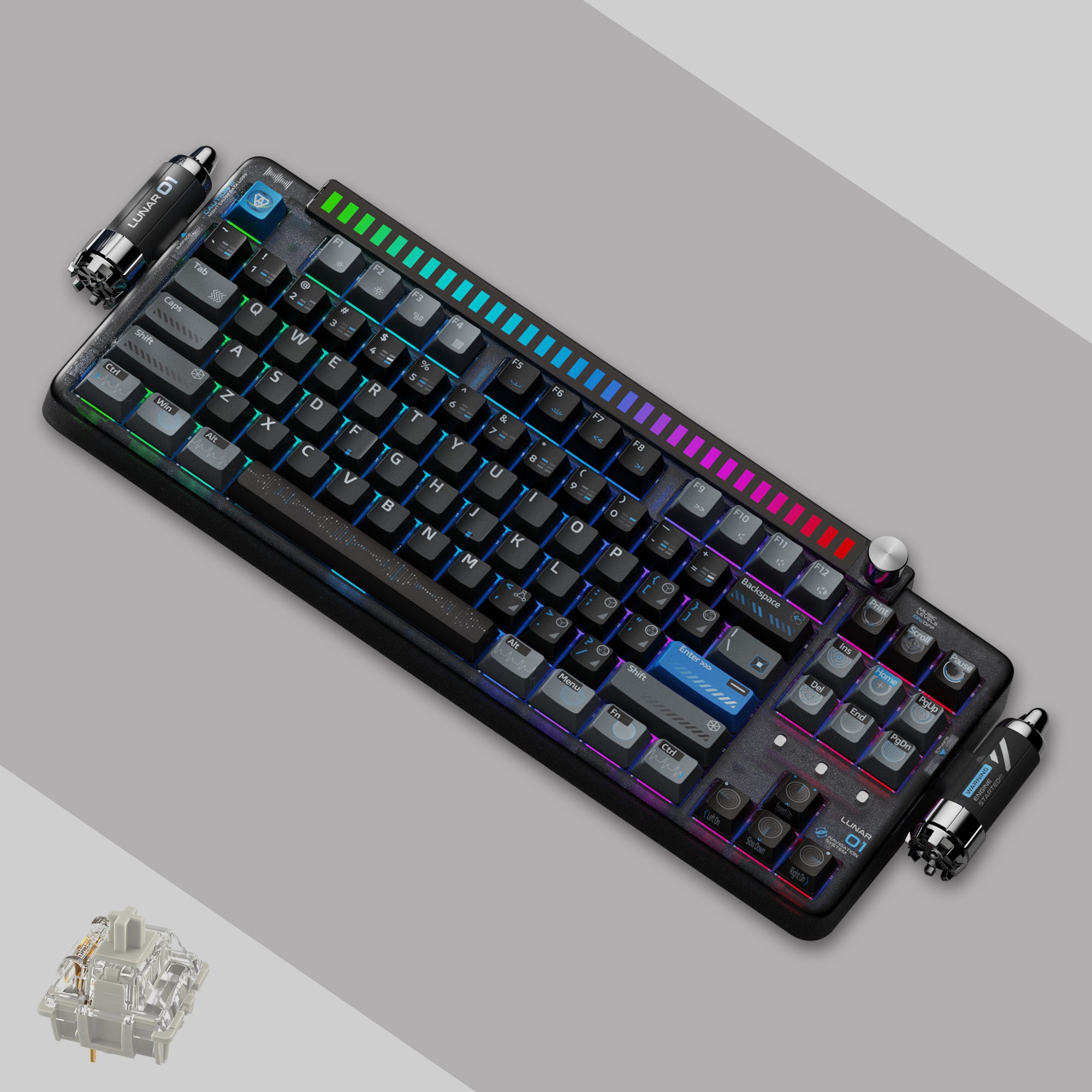 KeysMe Lunar 01 Mechanical Keyboard - Hole Black