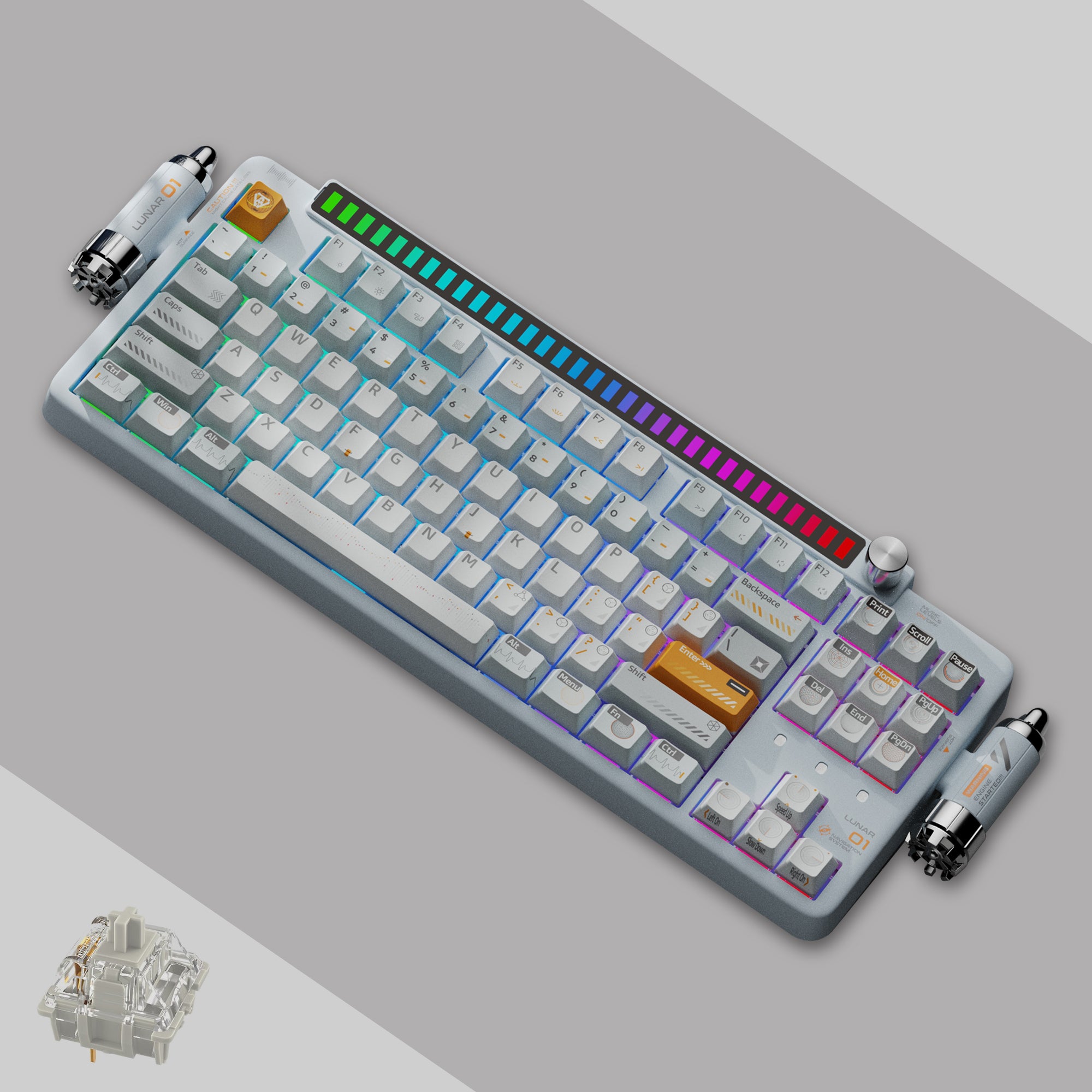 KeysMe Lunar 01 Mechanical Keyboard - Lunar White