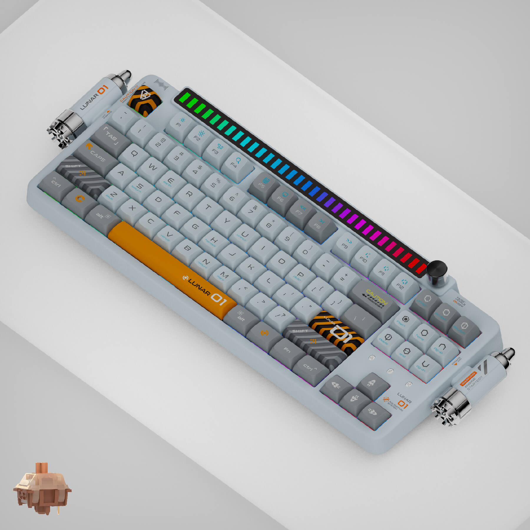 KeysMe spaceship custom mechanical keyboard wireless keyboard hot swappable Gateron Mars switch Windows Mac Lunar 01