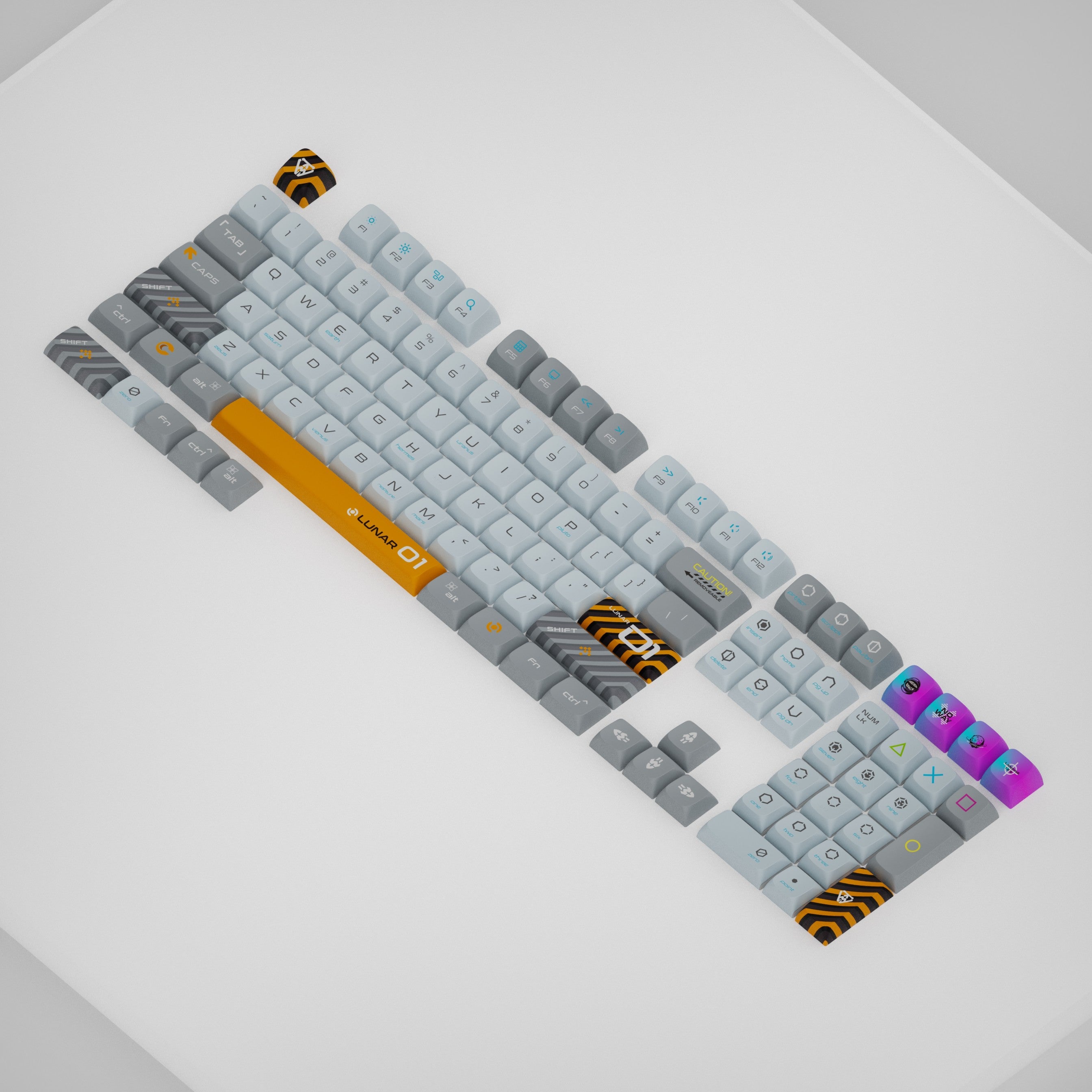 keysme custom mechanical keyboard spaceship dye sub pbt keycap set