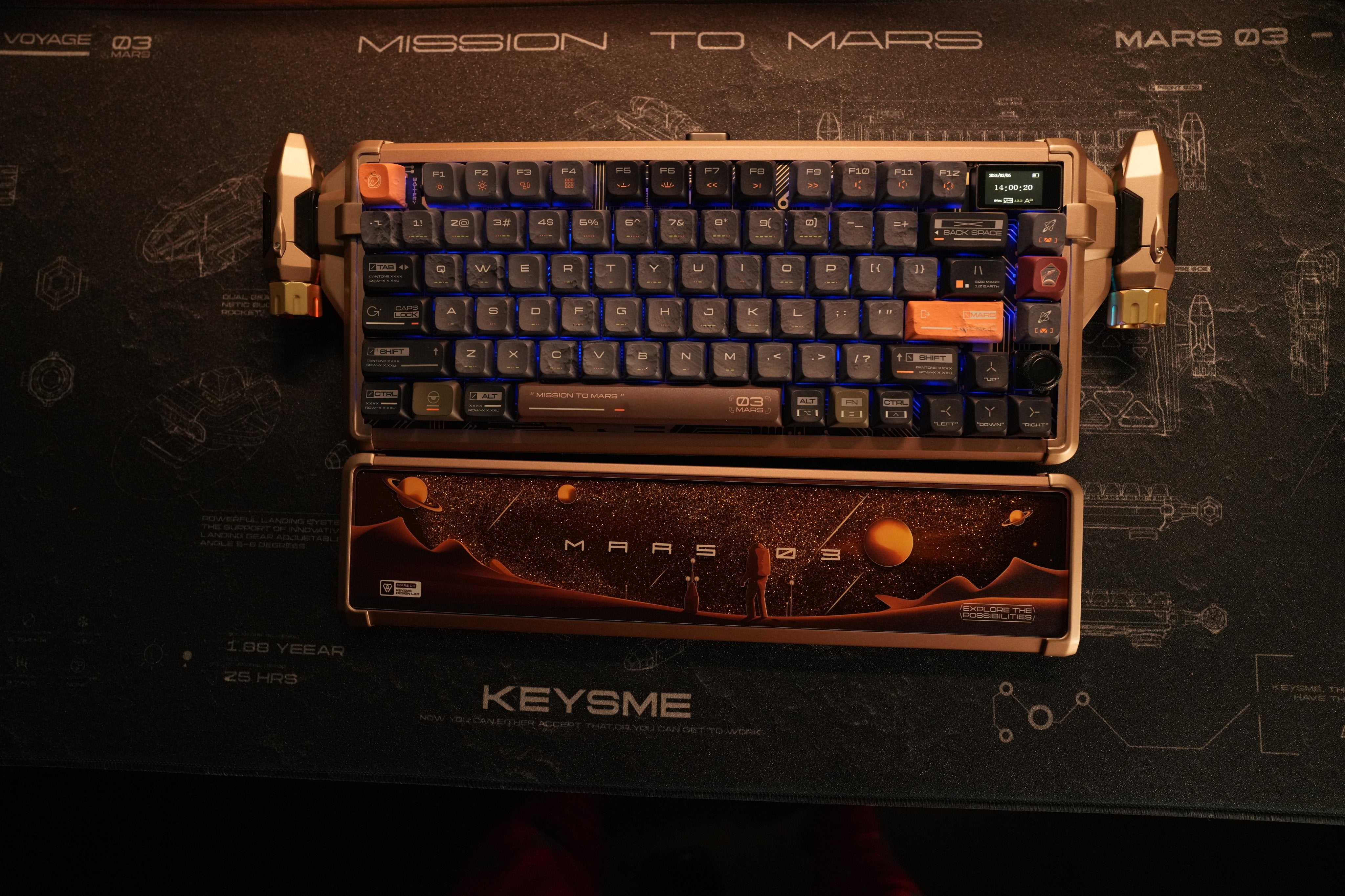KEYSME 流砂 宇宙 リストレスト Mars03 KeysMe Mars 03 Alloy Wrist Rest | Elevate Your Comfort – KEYSME