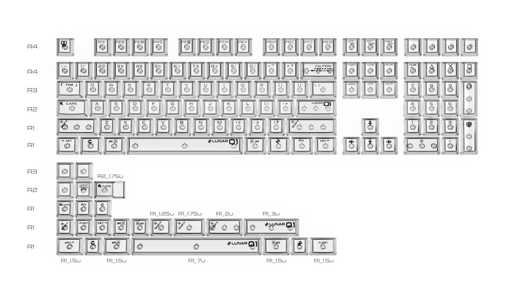 KeysMe Cherry Profile Crystal/PC Keycap set
