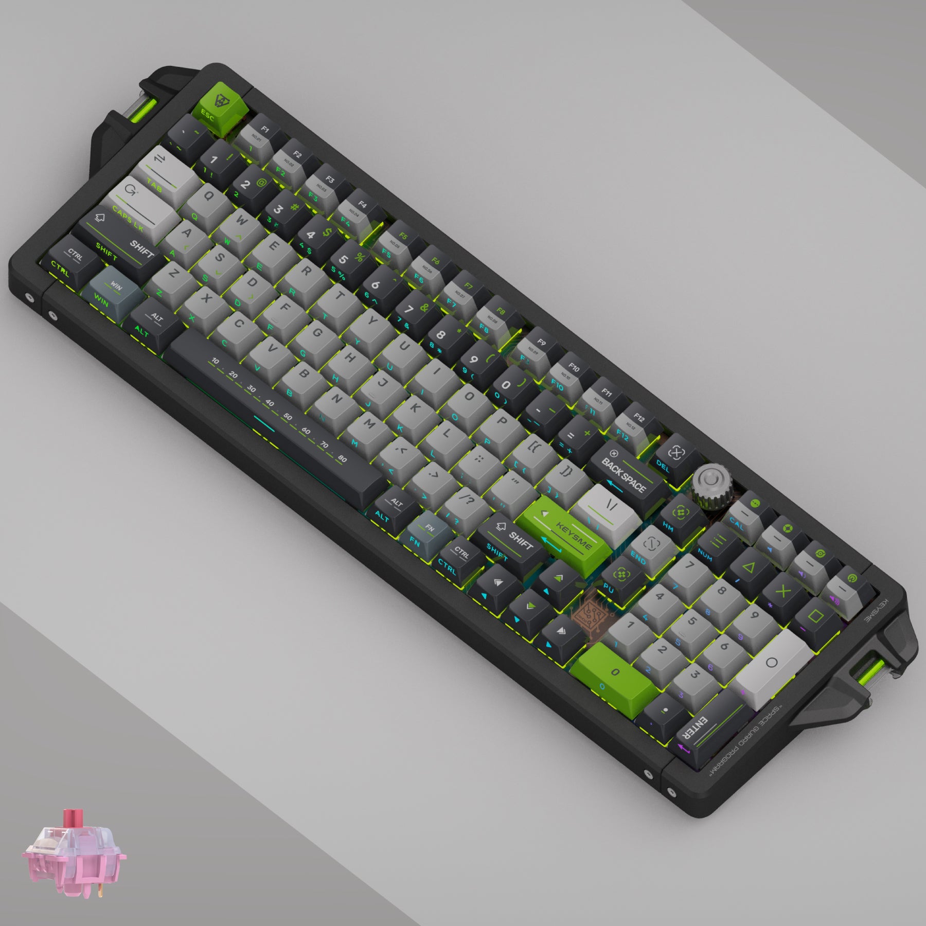 Keysme aim04 custom mechanical keyboard full size layout gateron weightlessness switch windows mac black