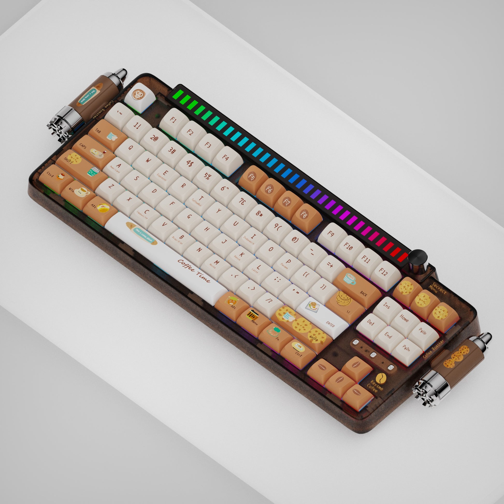 keysme lunar 01 spaceship wireless custom mechanical keyboard Gateron switches hot swappable caramel latte