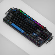 keysme lunar 01 spaceship wireless custom mechanical keyboard Gateron switches hot swappable hole black