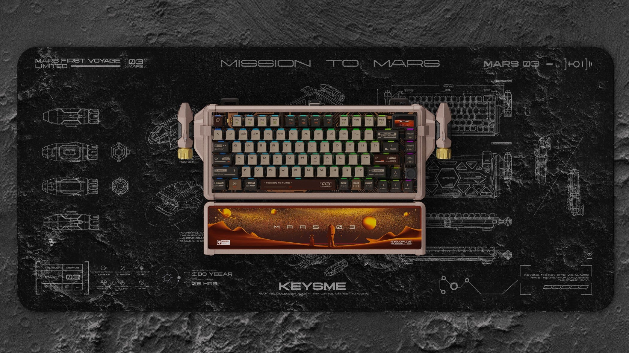KEYSME 流砂 宇宙 リストレスト Mars03 Mission To Mars Desk Mat | Explore Innovative Designs – KEYSME