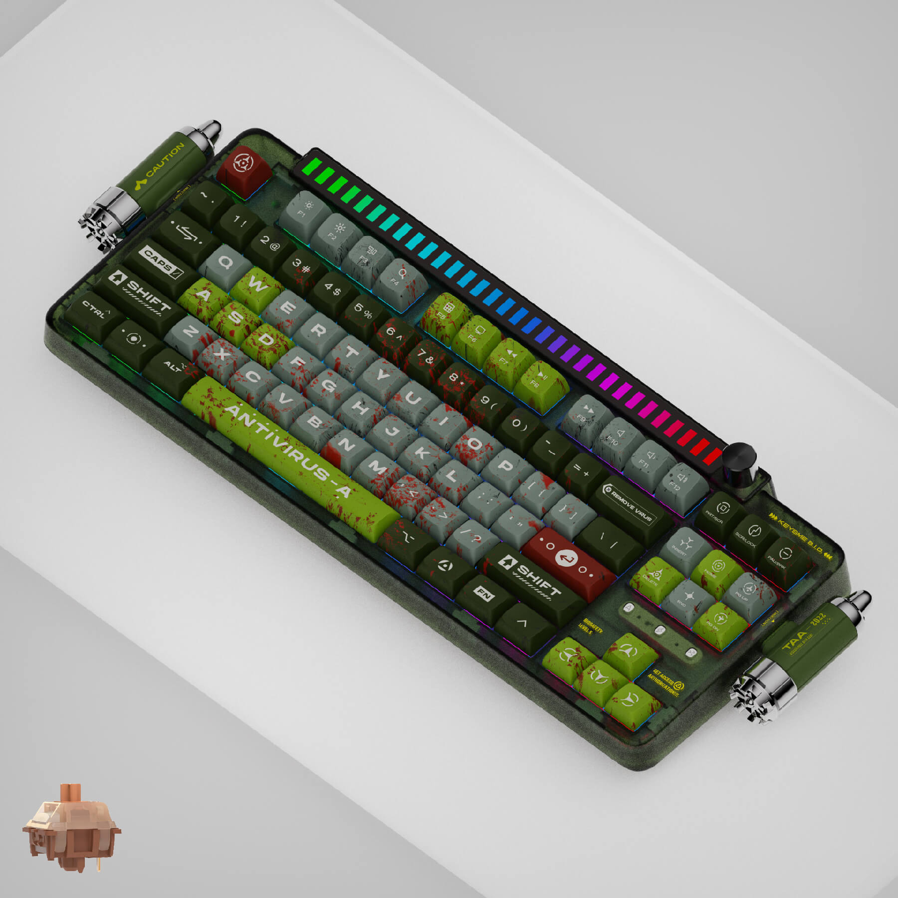KeysMe spaceship custom mechanical keyboard wireless keyboard hot swappable Gateron Mars switch Ghost ship