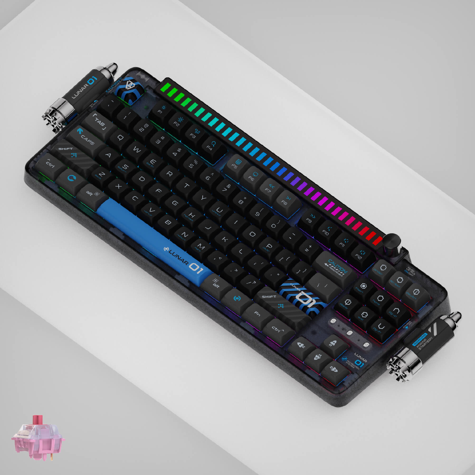 KeysMe spaceship custom mechanical keyboard wireless keyboard hot swappable Gateron Weightlessness switch for Windows Mac