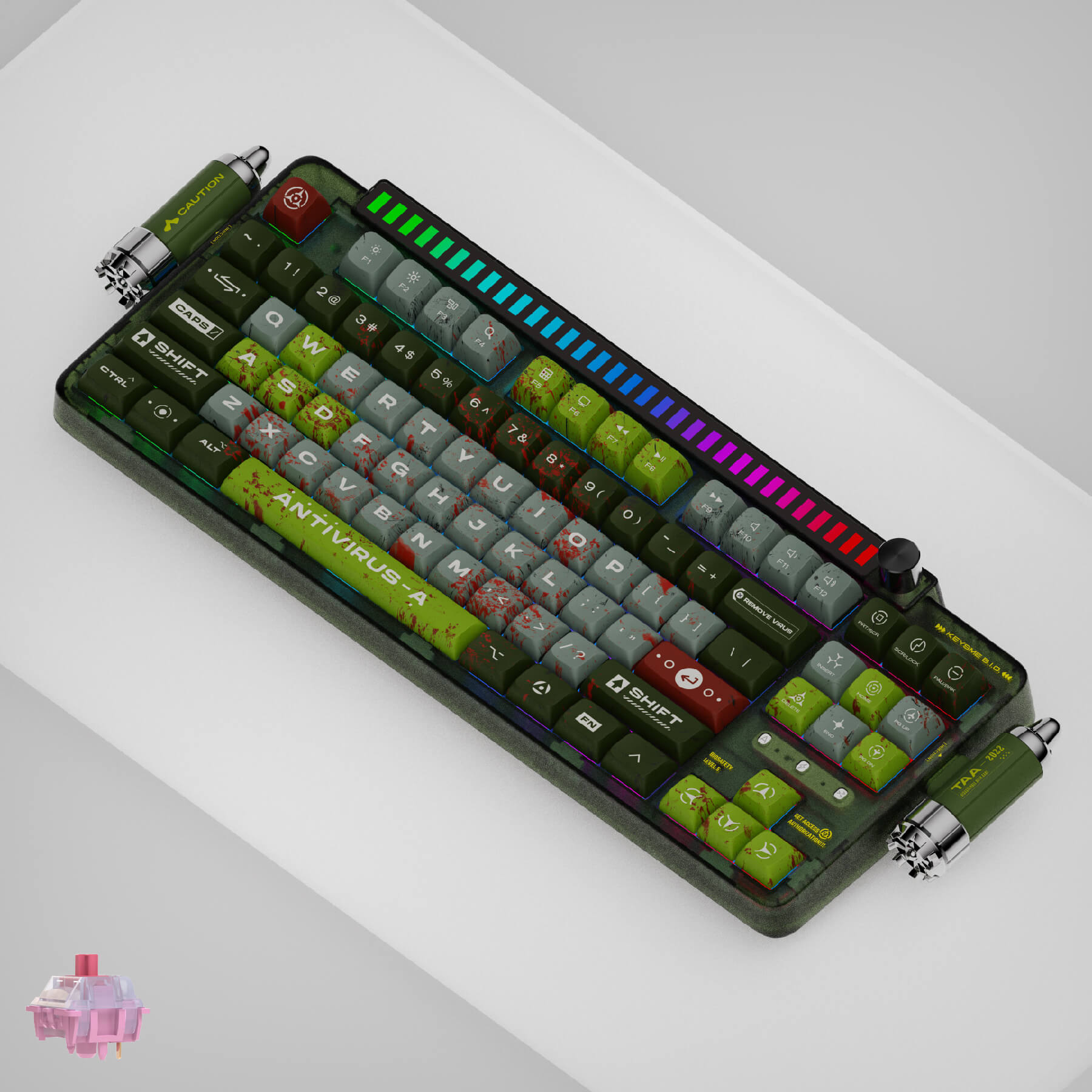 KeysMe spaceship custom mechanical keyboard wireless keyboard hot swappable Gateron Weightlessness switch Ghost ship