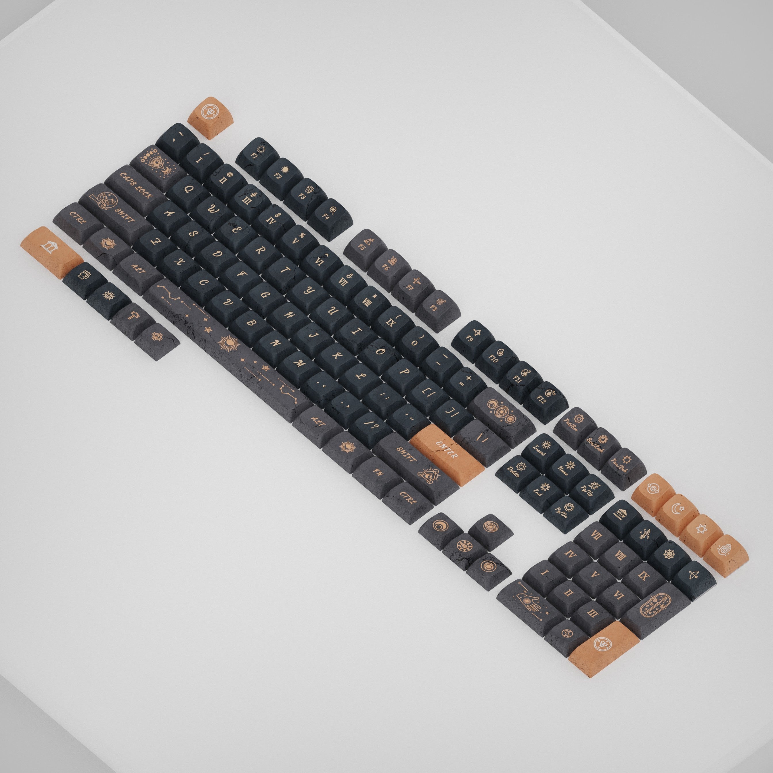 keysme custom mechanical keyboard kda profile dye-sub pbt keycap set black color