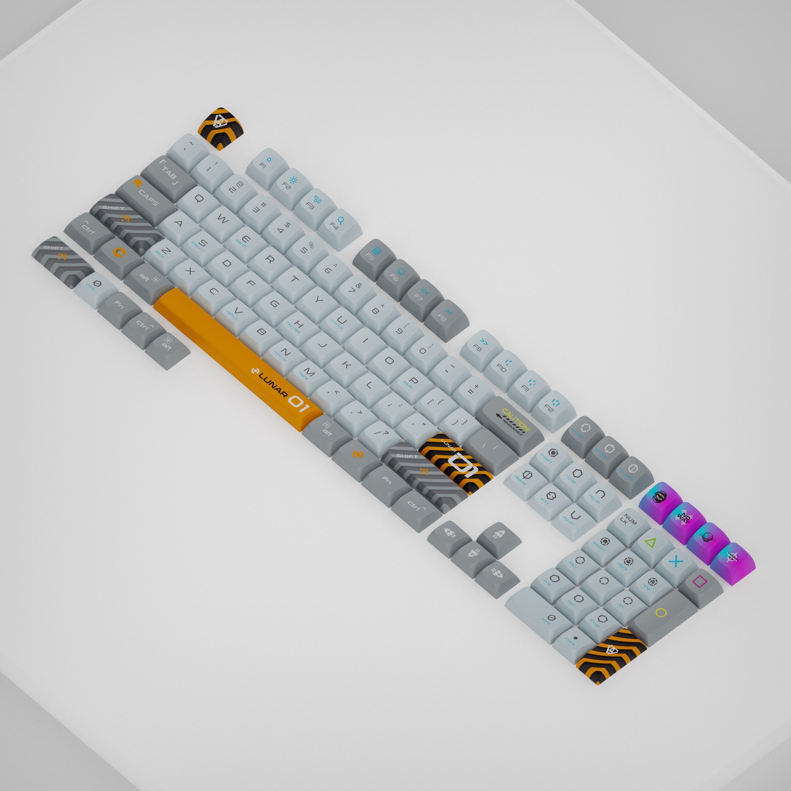 keysme custom mechanical keyboard spaceship dye sub pbt keycap set 